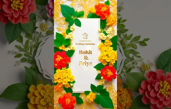 Modern Floral 3D Hindu Wedding Invite Instagram Story